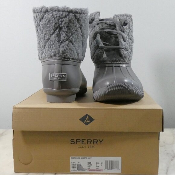 Sperry Women's Winter Boot, Grey/Coin Sherpa Top Duck Boot Bottom 8.5 - Picture 10 of 10